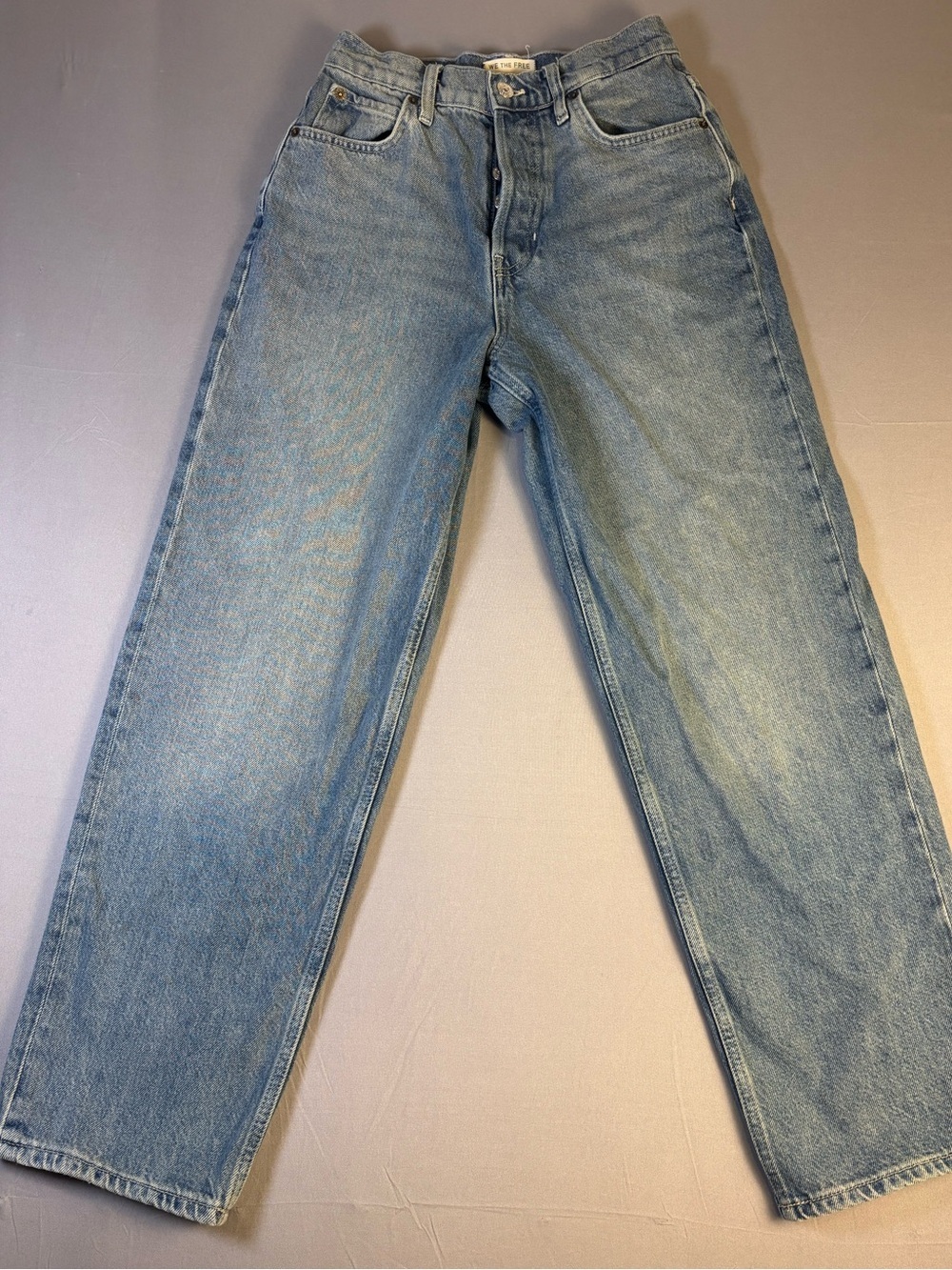 Free People Vintage Light Wash Button-Fly Jeans Size 25 - Picture 2 of 13